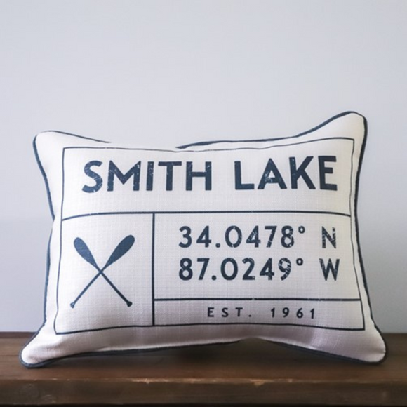 Lake Coordinates Pillow